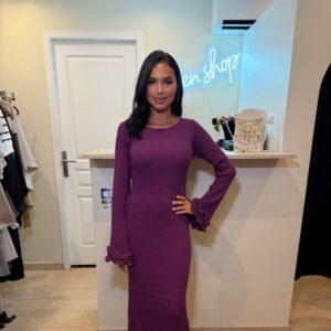 Robe en maille prune