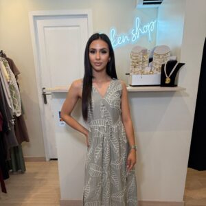 Robe verte et blanche