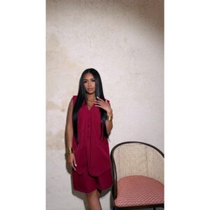 ENSEMBLE BORDEAU bermuda sans manche