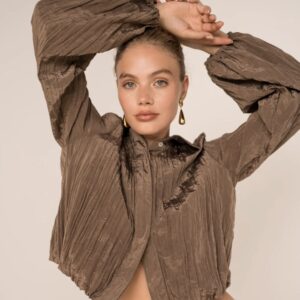 Chemise texturée marron