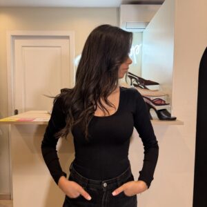 Body gainant manches longues noir