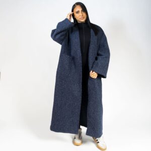 Veste longue bleu marine