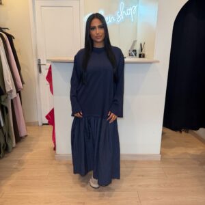 ROBE LENA BLEU MANCHE