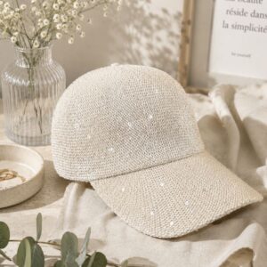 CASQUETTE PAILETTE CRÉME