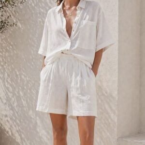 ENSEMBLE LIN BLANC