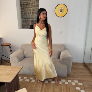 ROBE SATIN JAUNE
