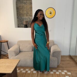 ROBE SATIN VERT