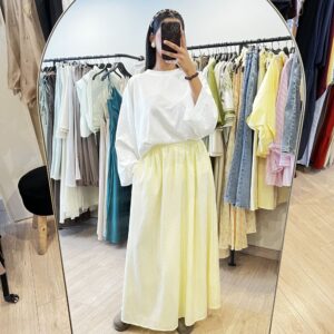 JUPE VICHY JAUNE