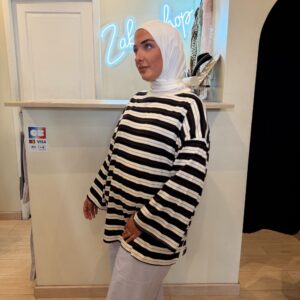 TOP RAYÉ MARRON NOIR